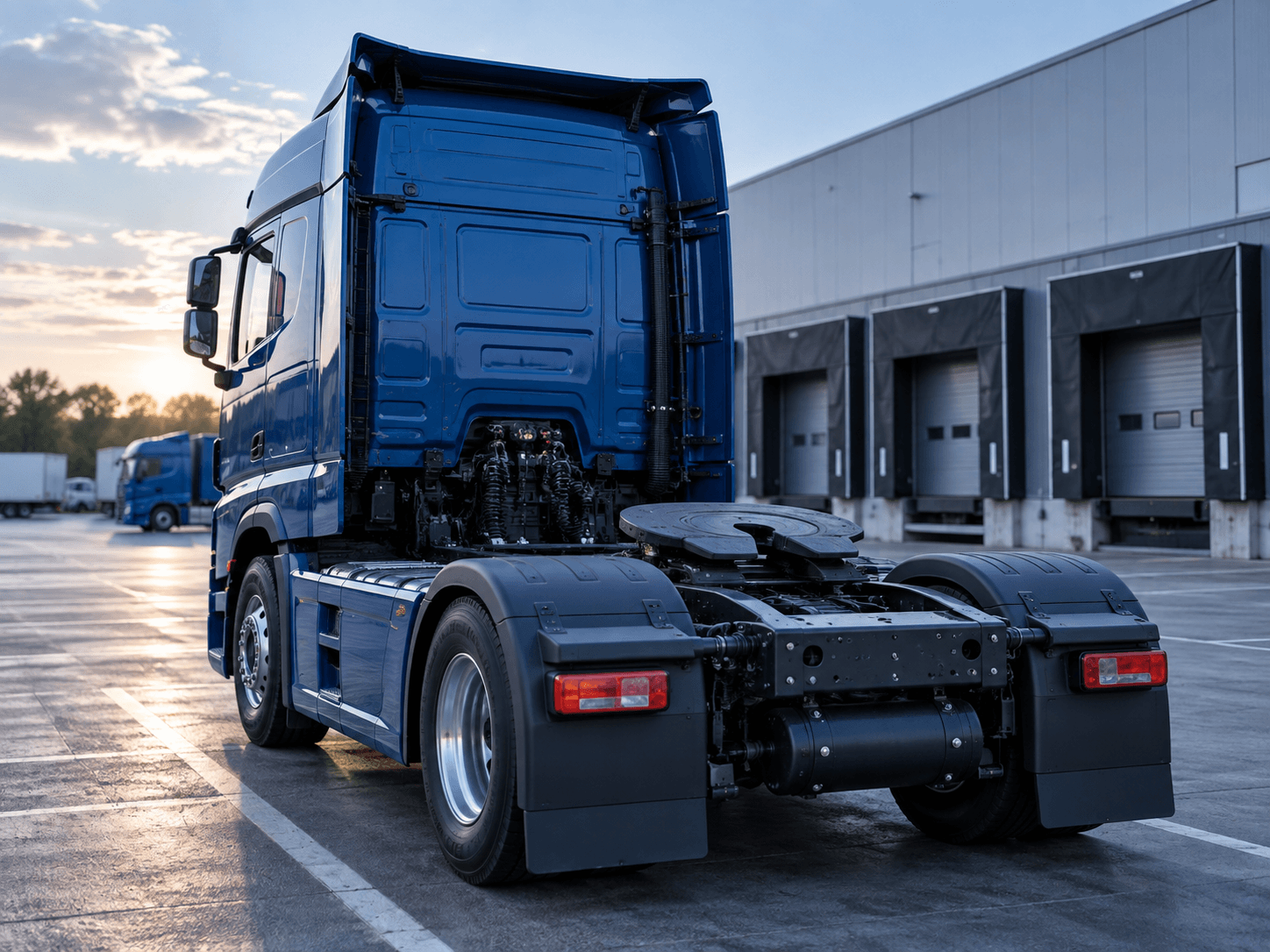 Truck tractor with no trailer attached